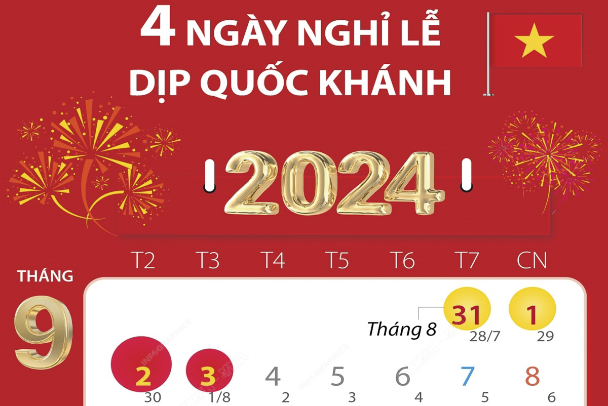 Lịch nghỉ lễ Quốc khánh năm 2024