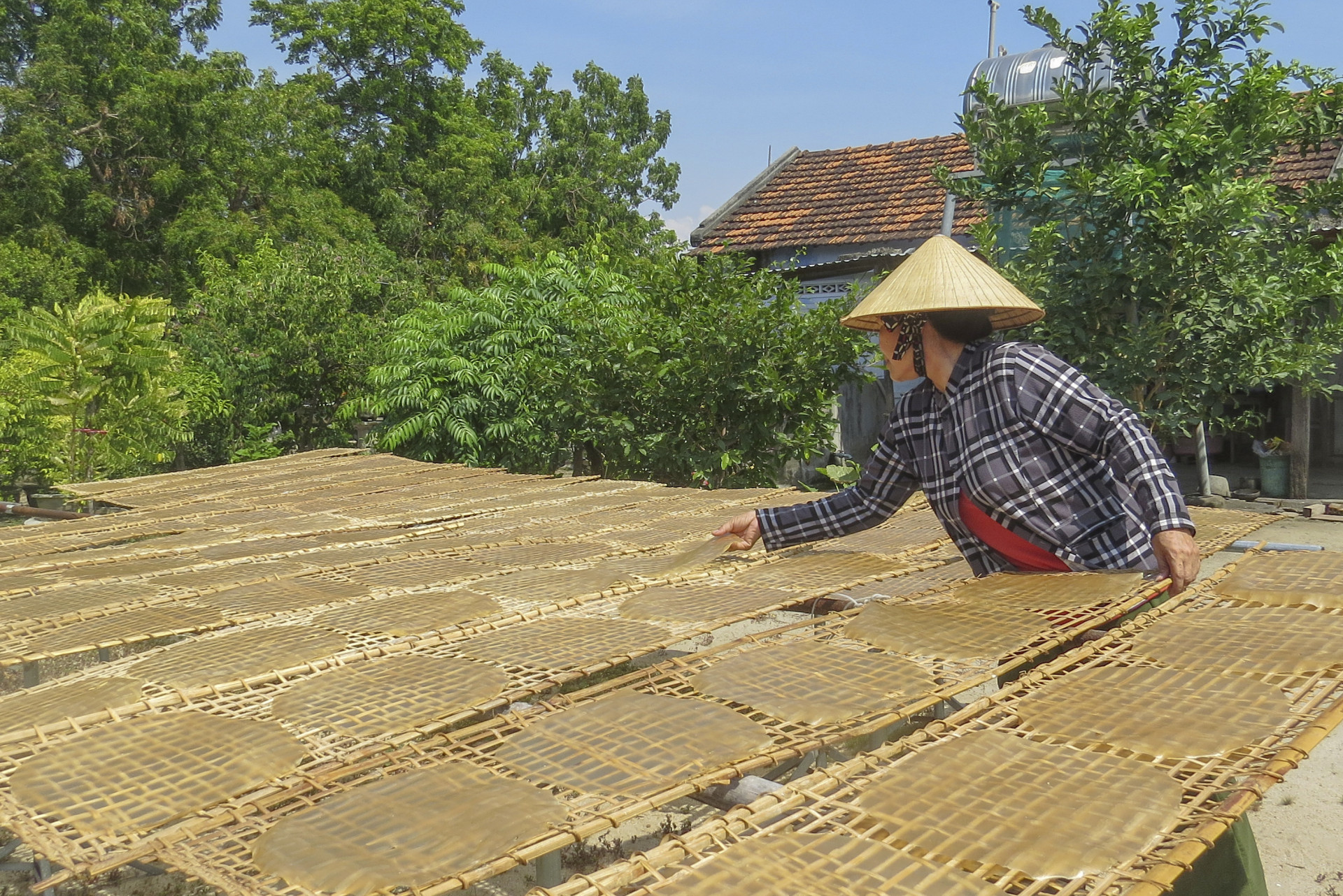 Kiểm tra bánh đã khô hay chưa.
