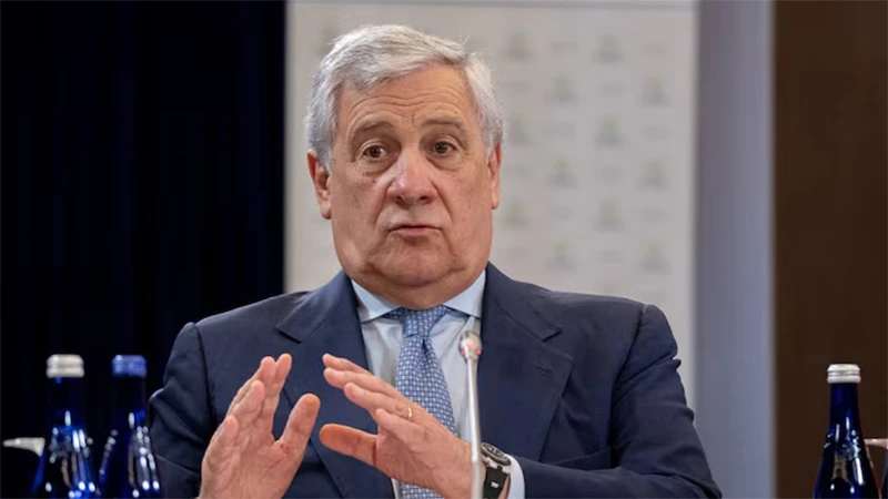 Bộ trưởng Ngoại giao Italia Antonio Tajani trong cuộc họp của các bộ trưởng ngoại giao các nước G7 tại Washington, Mỹ, ngày 11/7/2024. (Ảnh: Reuters)

