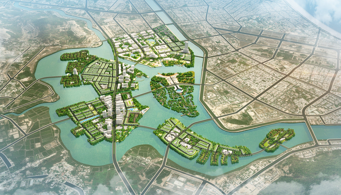 Phối cảnh Khu đô thị - công viên - Trung tâm hành chính mới của tỉnh.