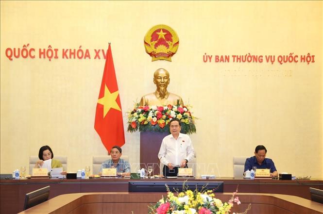 Chủ tịch Quốc hội Trần Thanh Mẫn phát biểu chỉ đạo cuộc họp. Ảnh: Văn Điệp/TTXVN