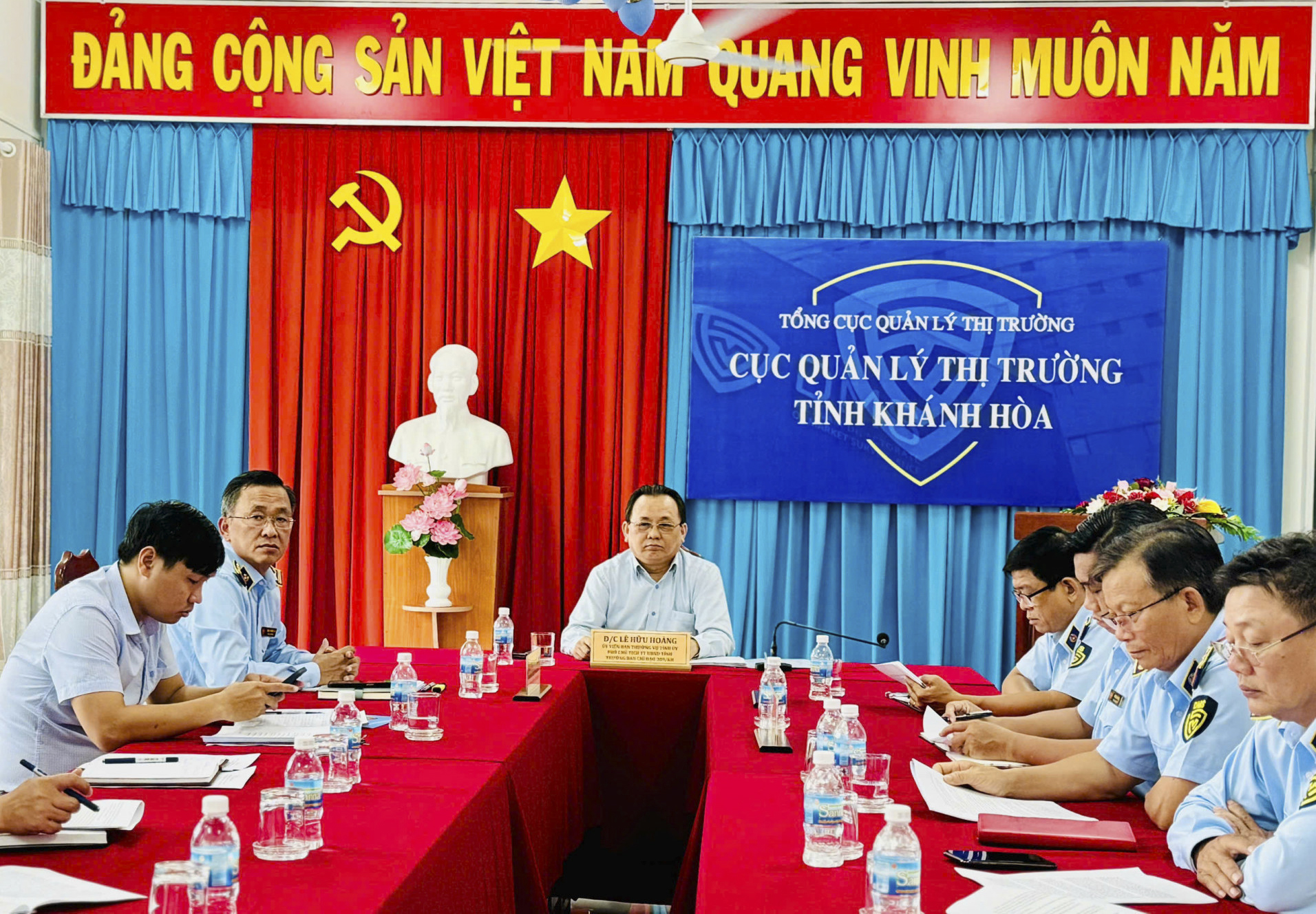 Quang cảnh hội nghị tại điểm cầu Khánh Hòa.