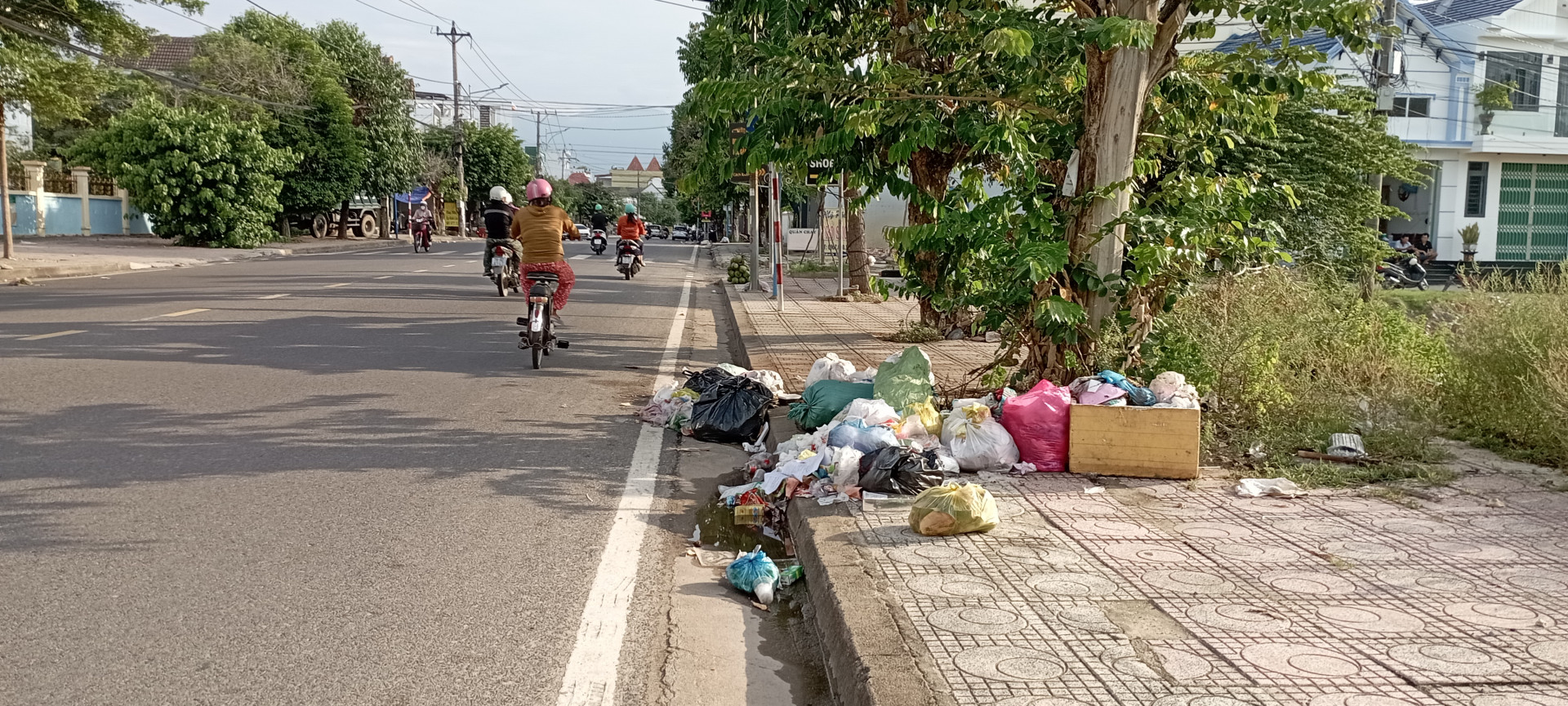 Bỏ rác bừa bãi bên đường