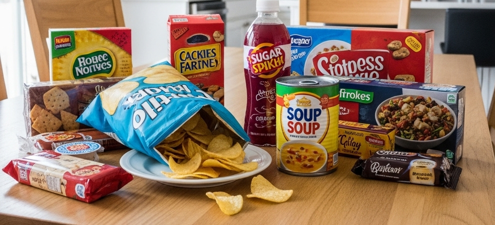 Thực phẩm chế biến có nhiều muối và đường làm tăng nguy cơ đột quỵ.