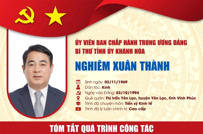 Tóm tắt quá trình công tác của đồng chí Nghiêm Xuân Thành