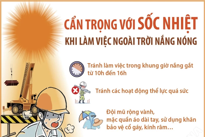 Cẩn trọng với sốc nhiệt khi làm việc ngoài trời nắng nóng