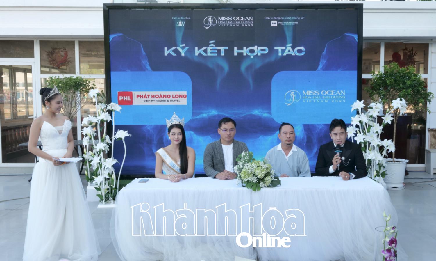 The organizing board of Miss Ocean Vietnam 2025 providing information about the contest

