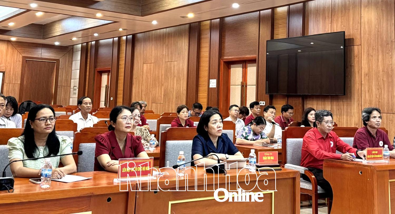 Quang cảnh hội nghị tại điểm cầu tỉnh Khánh Hòa.