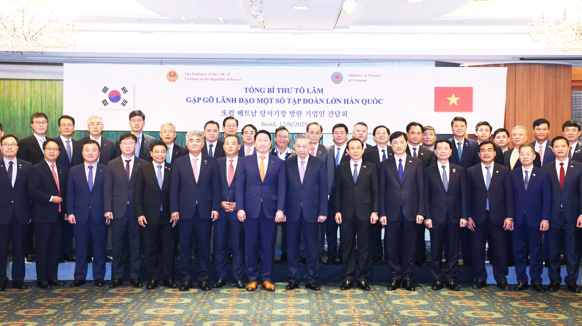 General Secretary To Lam and leaders of ministries, branches and localities received leading Korean corporations.