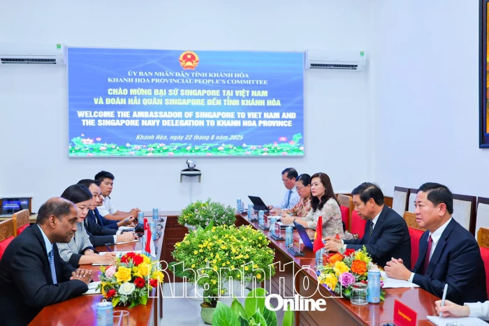 Chủ tịch UBND tỉnh Trần Quốc Nam tiếp Đại sứ Singapore tại Việt Nam