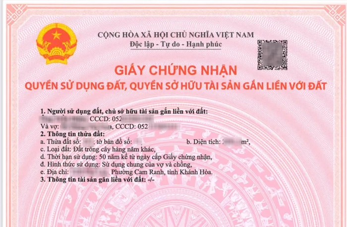 Phường Cam Ranh đã cấp 5 sổ đỏ đầu tiên cho người dân