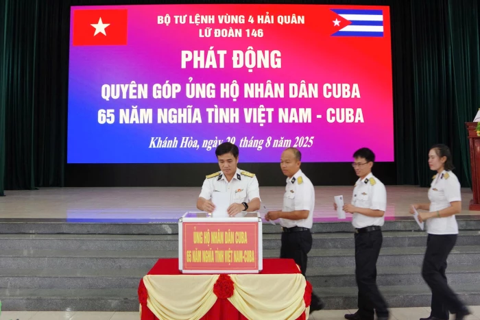 Lữ đoàn 146 và các đảo ở Trường Sa phát động ủng hộ nhân dân Cuba