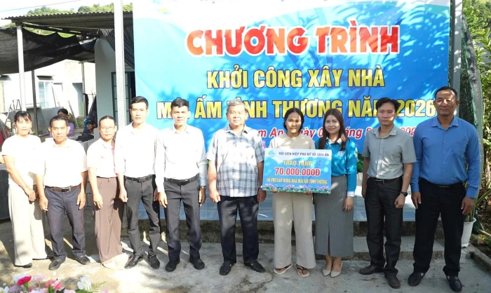 Khởi công xây dựng nhà “Mái ấm tình thương” cho phụ nữ có hoàn cảnh khó khăn ở xã Cam An
