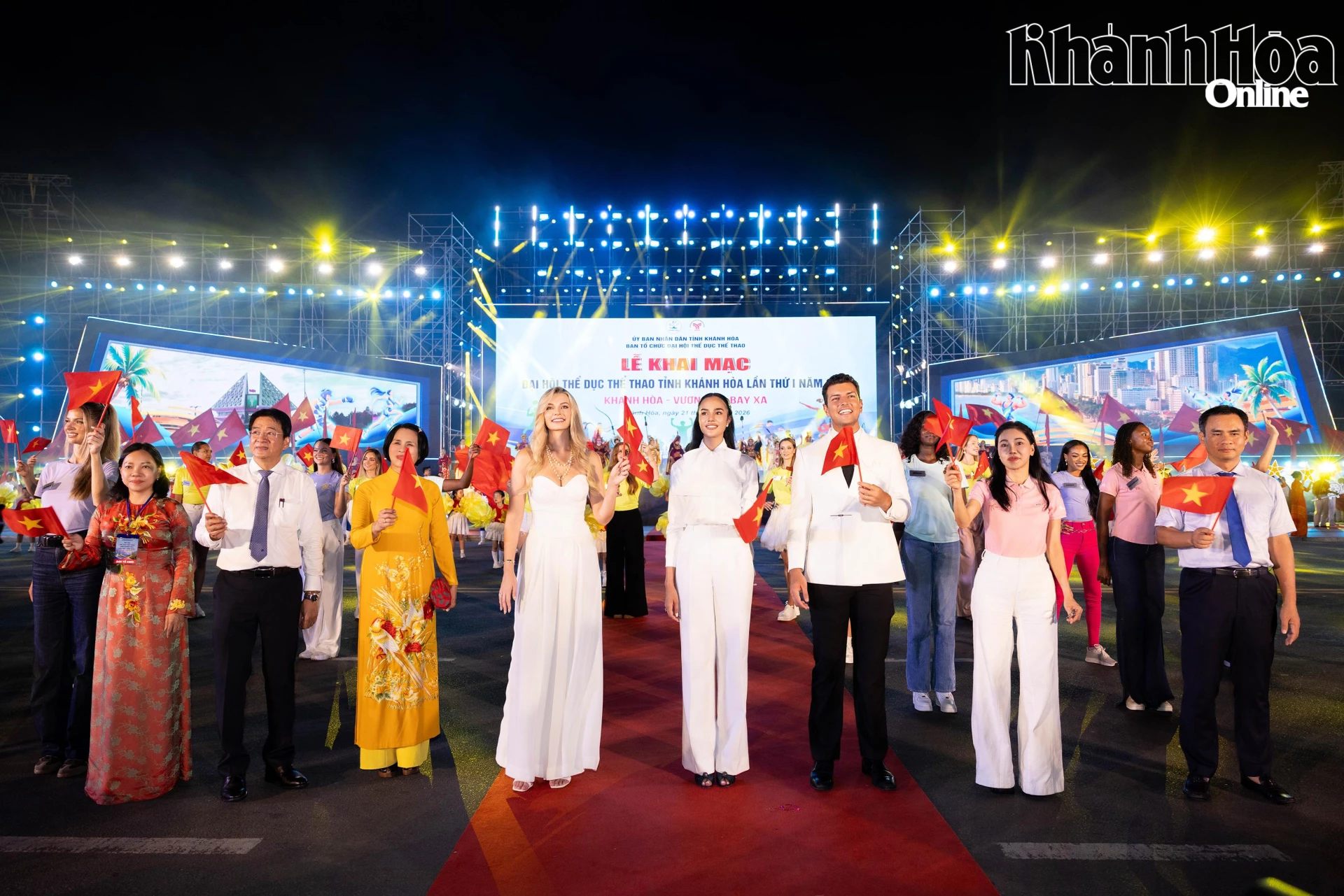 Thí sinh Miss World 2026 tham dự khai mạc Đại hội Thể dục Thể thao tỉnh Khánh Hòa lần thứ I năm 2026