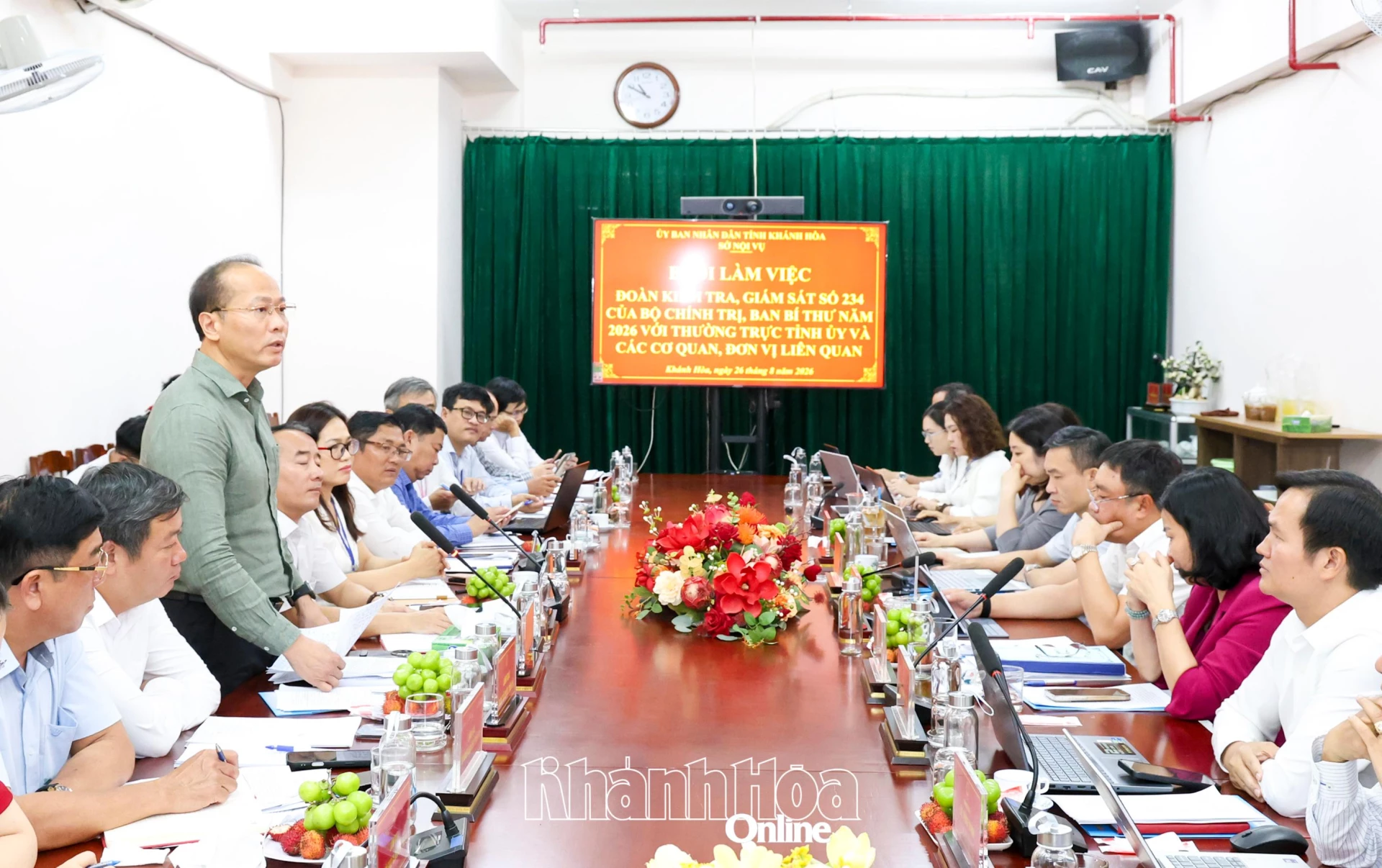Đồng chí Nguyễn Khắc Hà phát biểu tại buổi làm việc.