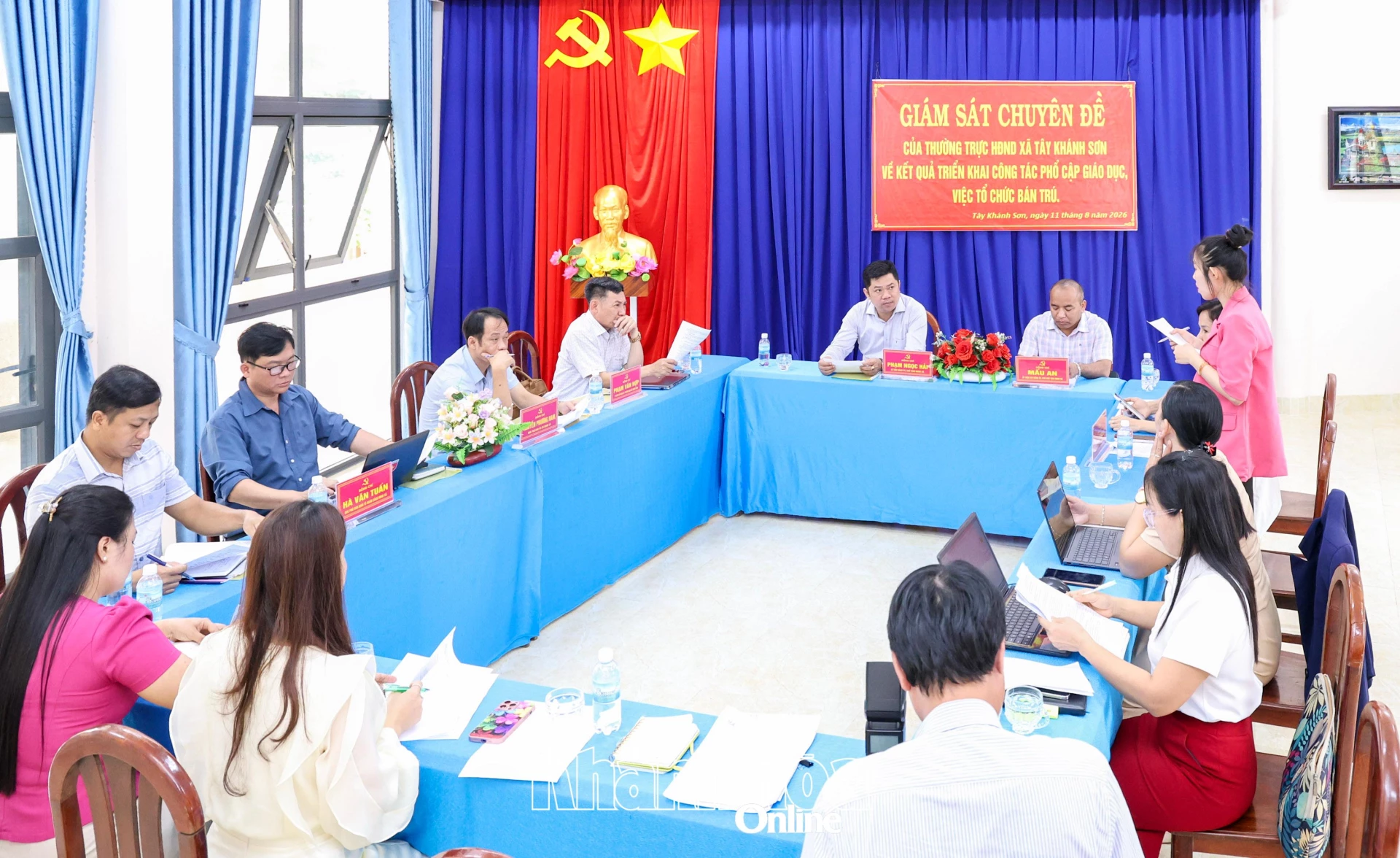 Đoàn Giám sát làm việc với Trường Mầm non Anh Đào