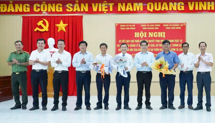 Ký kết quy chế phối hợp vùng giáp ranh giữa 3 xã Anh Dũng, Ka Đô và Quảng Lập
