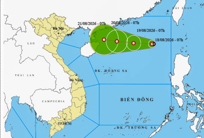 Áp thấp nhiệt đới trên Biển Đông có gió giật cấp 8