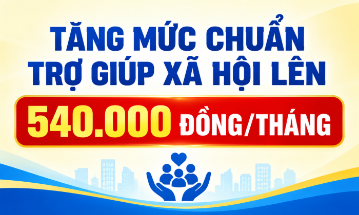 [Infographic] Tăng mức chuẩn trợ giúp xã hội lên 540.000 đồng/tháng