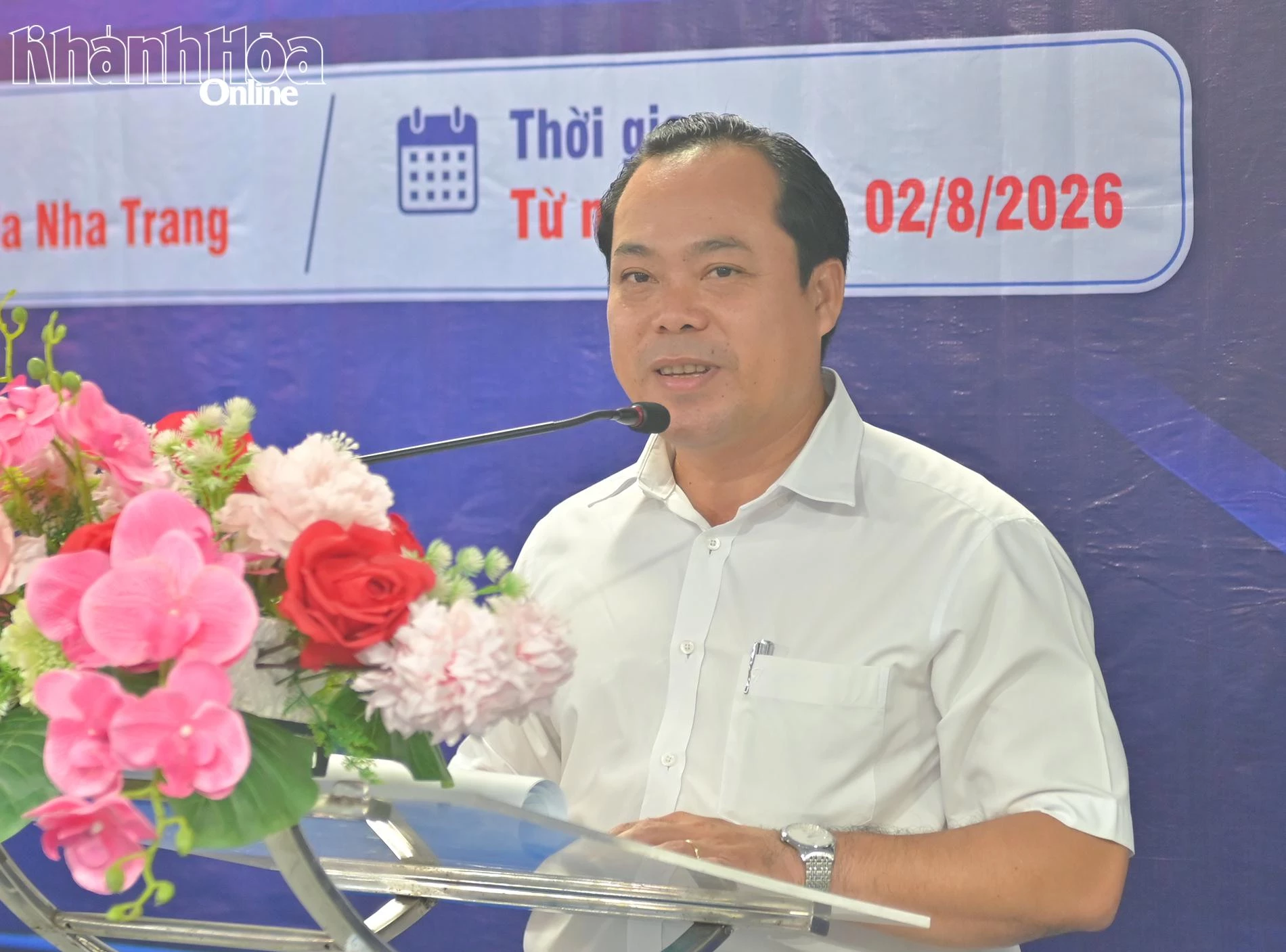 Ông Phan Đức Cường-Giám đốc Trung tâm Dịch vụ Thi đấu thể thao, Phó Trưởng ban tổ chức giải phát biểu khai mạc.