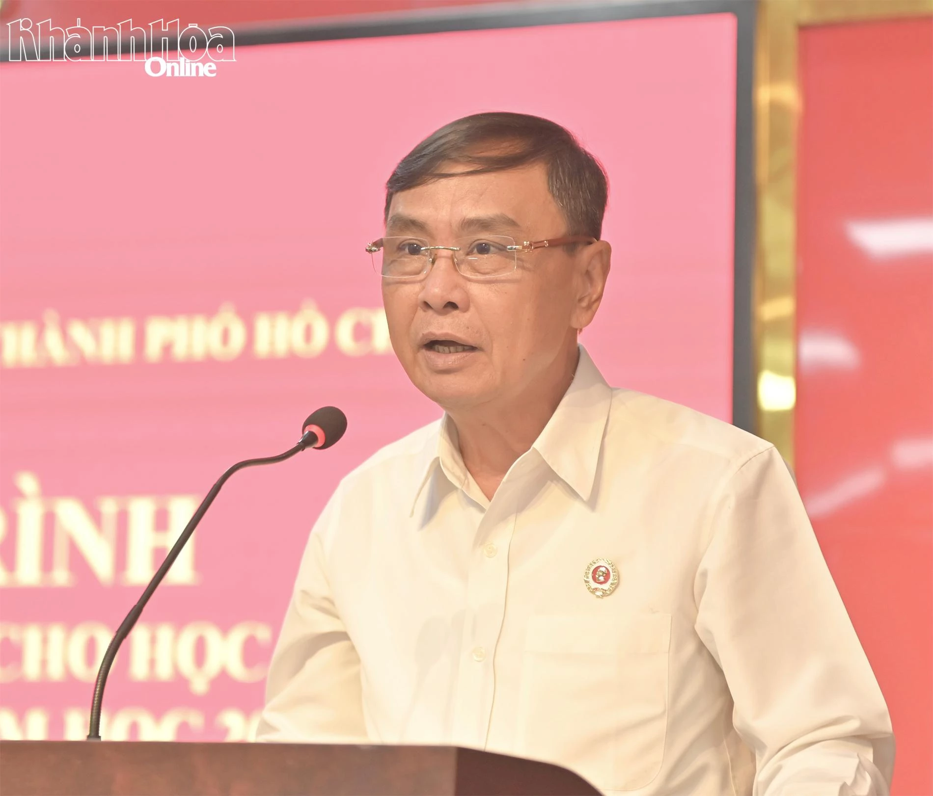 Ông Nguyễn Minh Hoàng-Phó Chủ tịch Ủy ban MTTQ Việt Nam TP. Hồ Chí Minh, Chủ tịch Hội Cựu chiến binh TP. Hồ Chí Minh phát biểu.