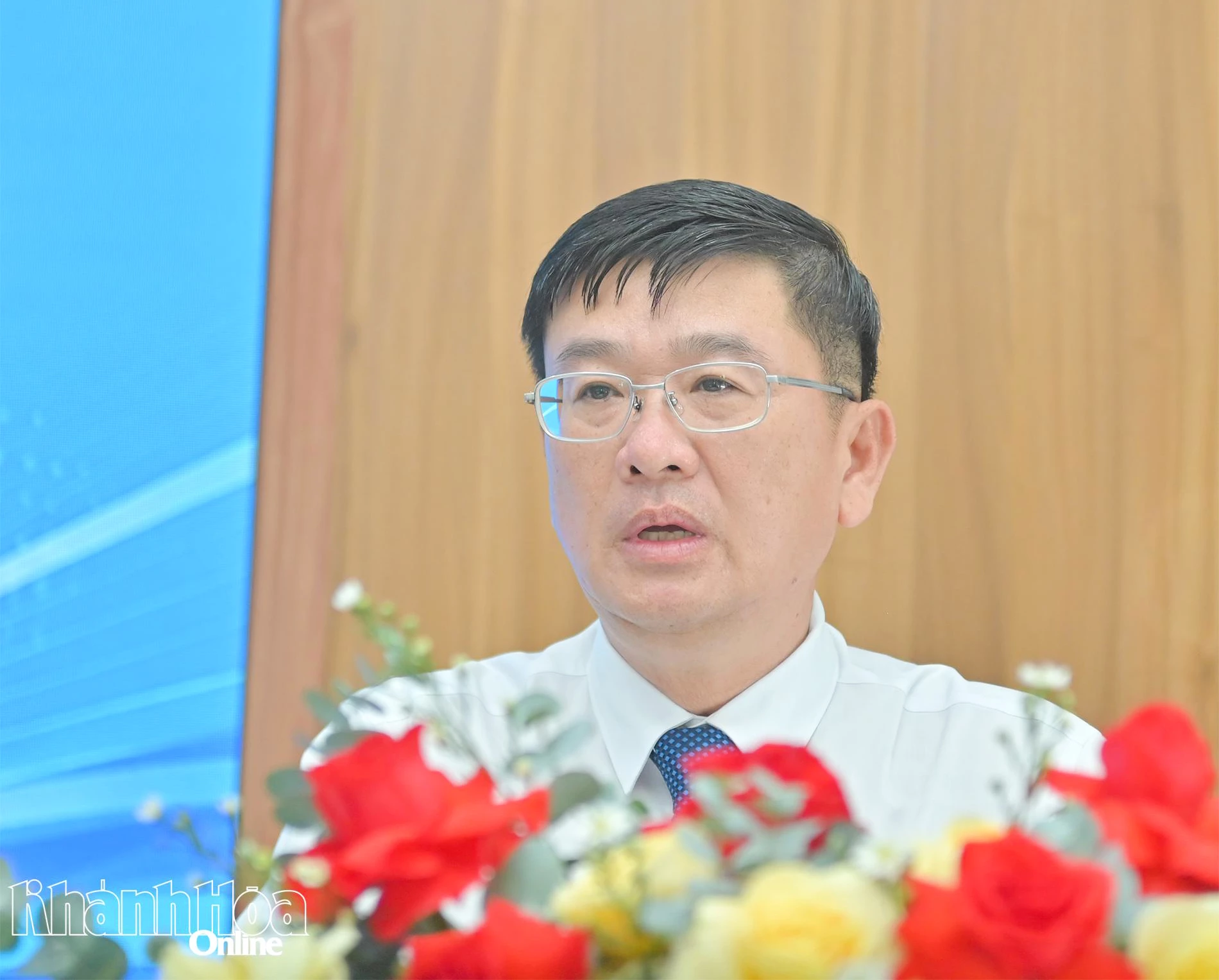 Ông Lê Hoàng Triều - Giám đốc Báo và Phát thanh, Truyền hình Khánh Hòa phát biểu tại lễ ký kết.