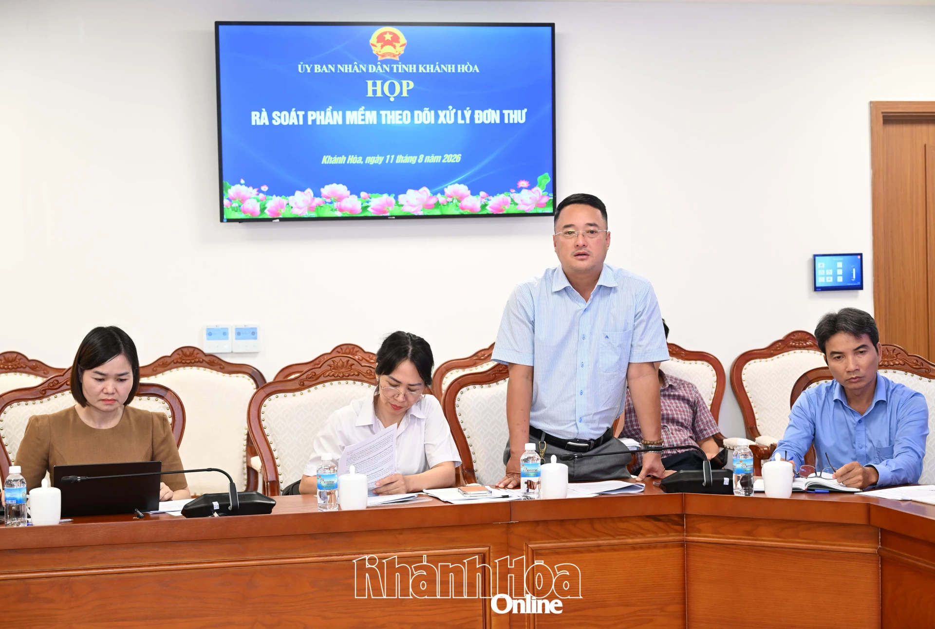 Lãnh đạo Sở Khoa học và Công nghệ phát biểu ý kiến.