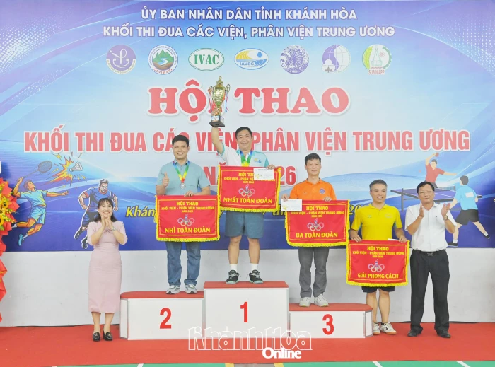 Hội thao Khối thi đua các viện, phân viện Trung ương năm 2026: Phân viện Chăn nuôi và Thú y miền Trung đoạt giải nhất toàn đoàn