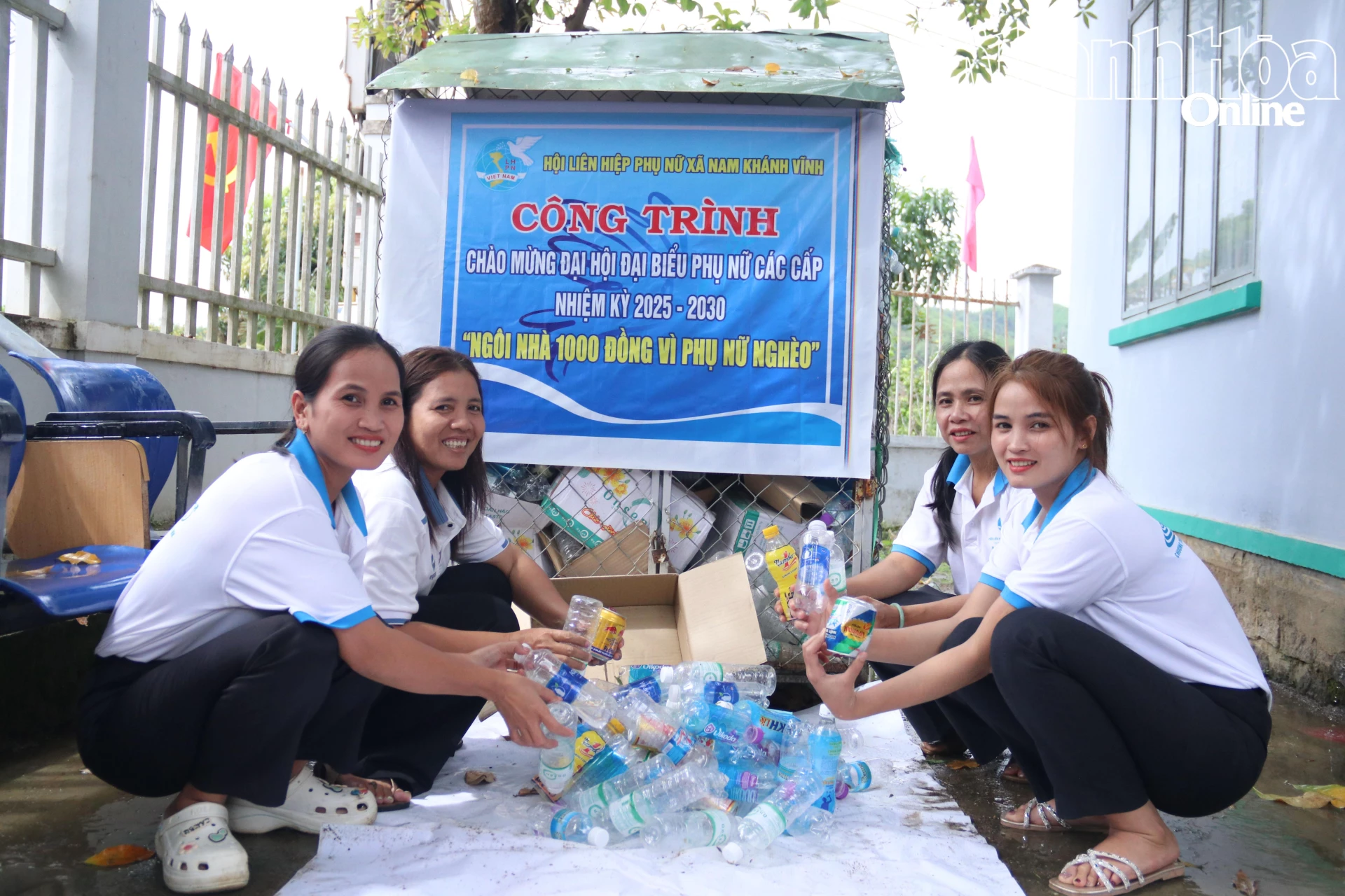 Mô hình Ngôi nhà 100 đồng do Hội Liên hiệp Phụ nữ xã Nam Khánh Vĩnh thực hiện.