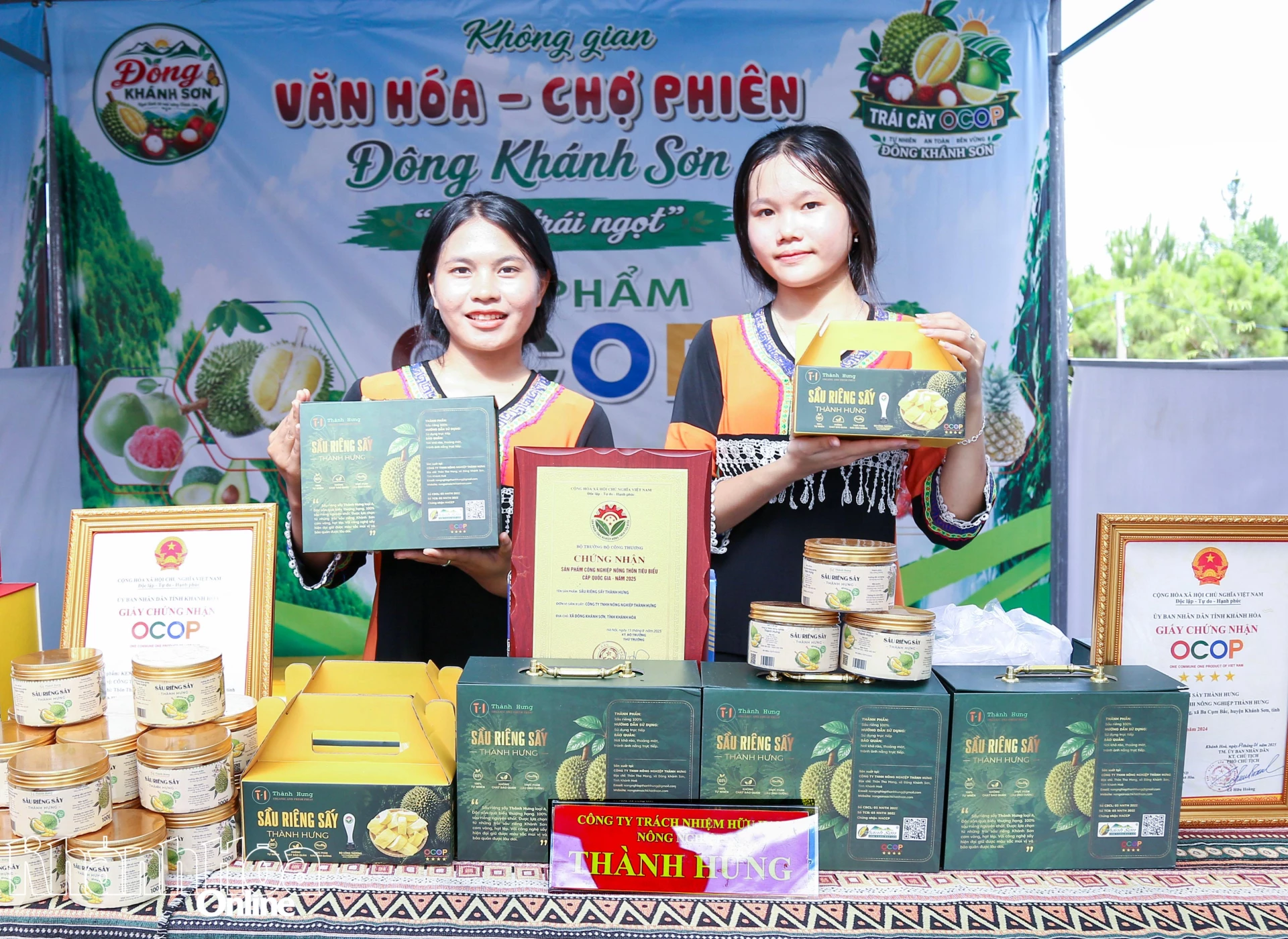 Sản phẩm OCOP từ sầu riêng của doanh nghiệp ở xã Đông Khánh Sơn