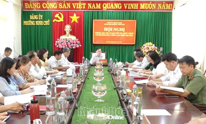 Đảng ủy phường Ninh Chử thông qua đề án sắp xếp tổ chức đảng cơ sở giáo dục công lập