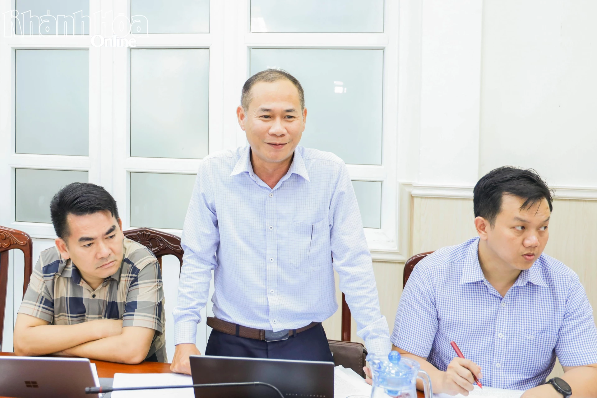 Lãnh đạo Sở Tài chính phát biểu tại buổi làm việc.