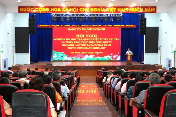 Xã Diên Khánh quán triệt Nghị quyết Hội nghị lần thứ ba Ban Chấp hành Trung ương Đảng khóa XIV