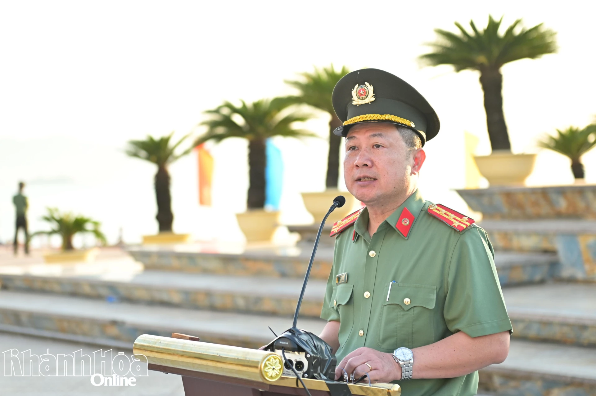 Đại tá Nguyễn Quân phát biểu tại buổi lễ.