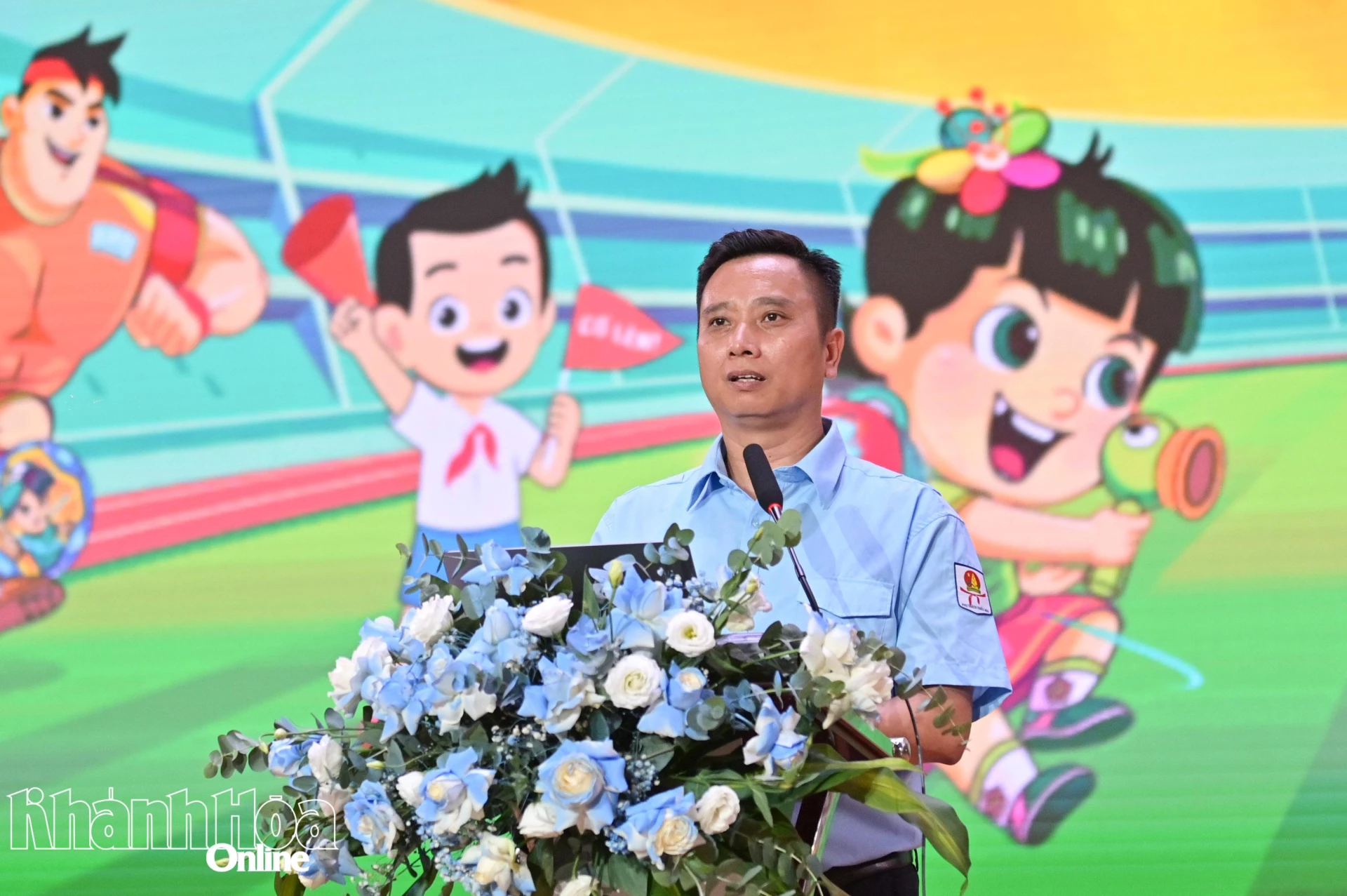 Anh Lê Anh Quân - Phó Chủ tịch Hội đồng Đội Trung ương triển khai các nội dung tập huấn.