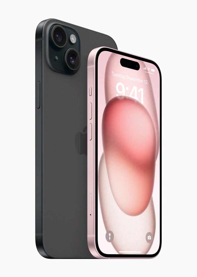 iPhone 15 và iPhone 15 Plus có thiết kế tuyệt đẹp và bền bỉ, Dynamic Island, camera Chính 48MP mạnh mẽ, và chip A16 Bionic. Ảnh: Apple