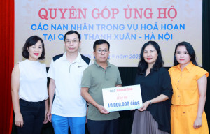 Báo Khánh Hòa hỗ trợ 10 triệu đồng cho các gia đình trong vụ cháy ở Hà Nội
