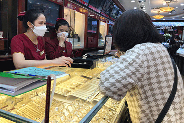 Giá vàng xuống mức thấp nhất 1 tuần