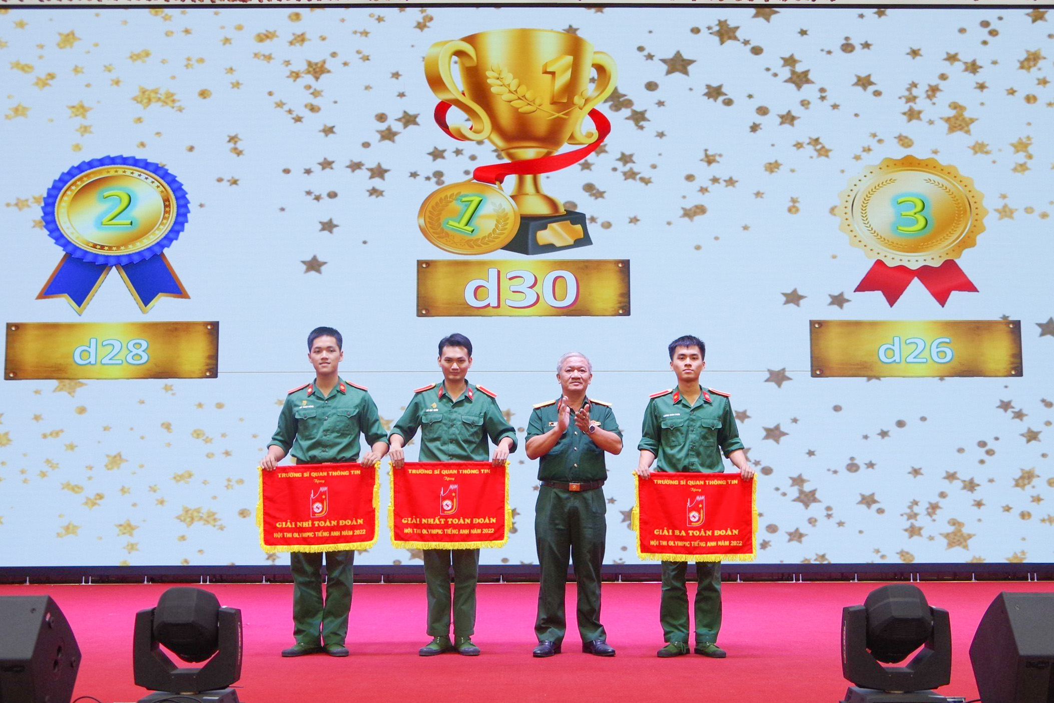 Trung sĩ Võ Bá Sơn tham gia và đạt giải nhất tập thể hội thi Olympic tiếng Anh năm 2022 của nhà trường.