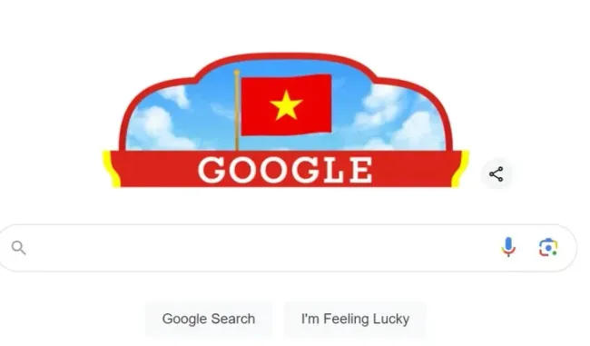 Google dùng doole đặc biệt chào mừng Quốc khánh Việt Nam