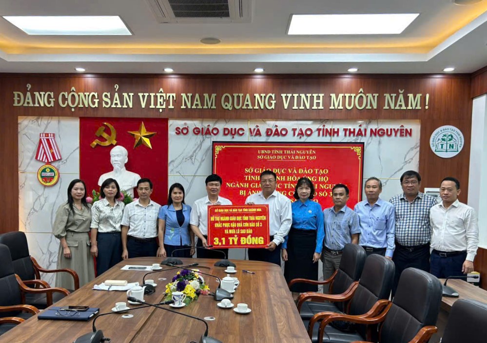 Ngành Giáo dục và Đào tạo tỉnh Khánh Hòa ủng hộ hơn 3,67 tỷ đồng hỗ trợ ngành Giáo dục và Đào tạo tỉnh Thái Nguyên