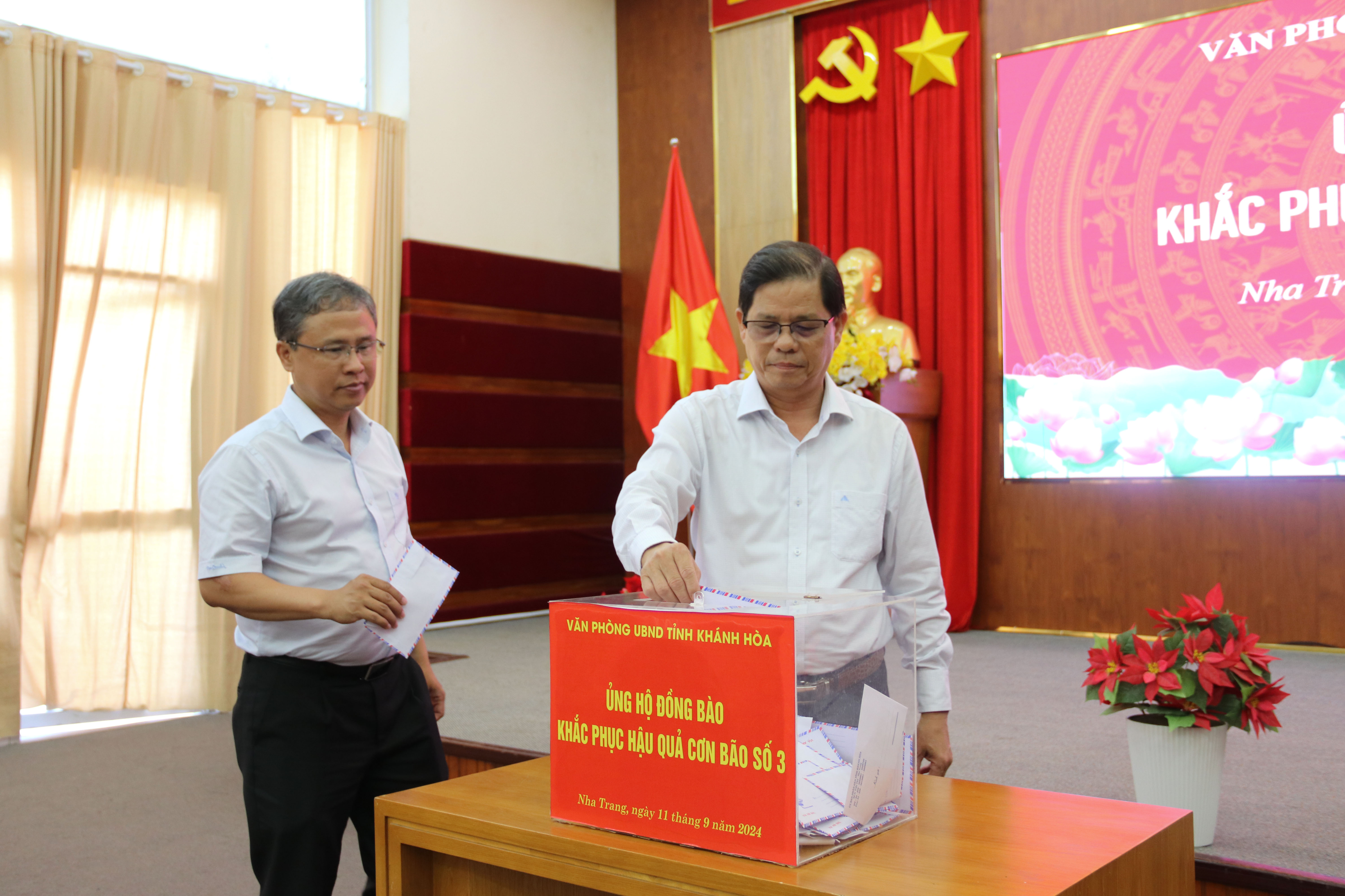 Văn phòng UBND tỉnh Khánh Hòa: Phát động, ủng hộ đồng bào các tỉnh, thành miền Bắc khắc phục hậu quả bão số 3