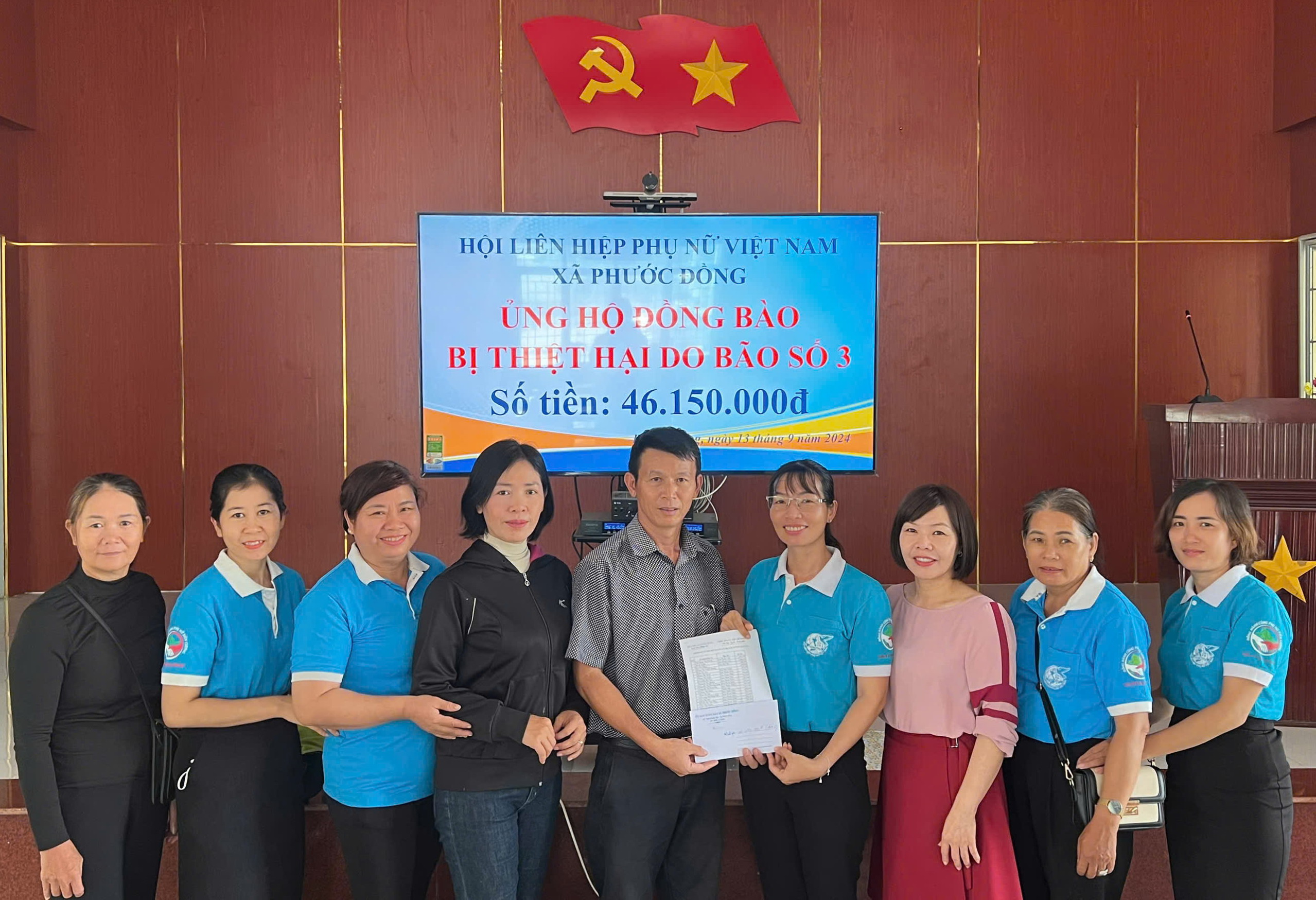 Hội Liên hiệp Phụ nữ xã Phước Đồng vận động được hơn 46 triệu đồng hỗ trợ đồng bào các tỉnh phía Bắc