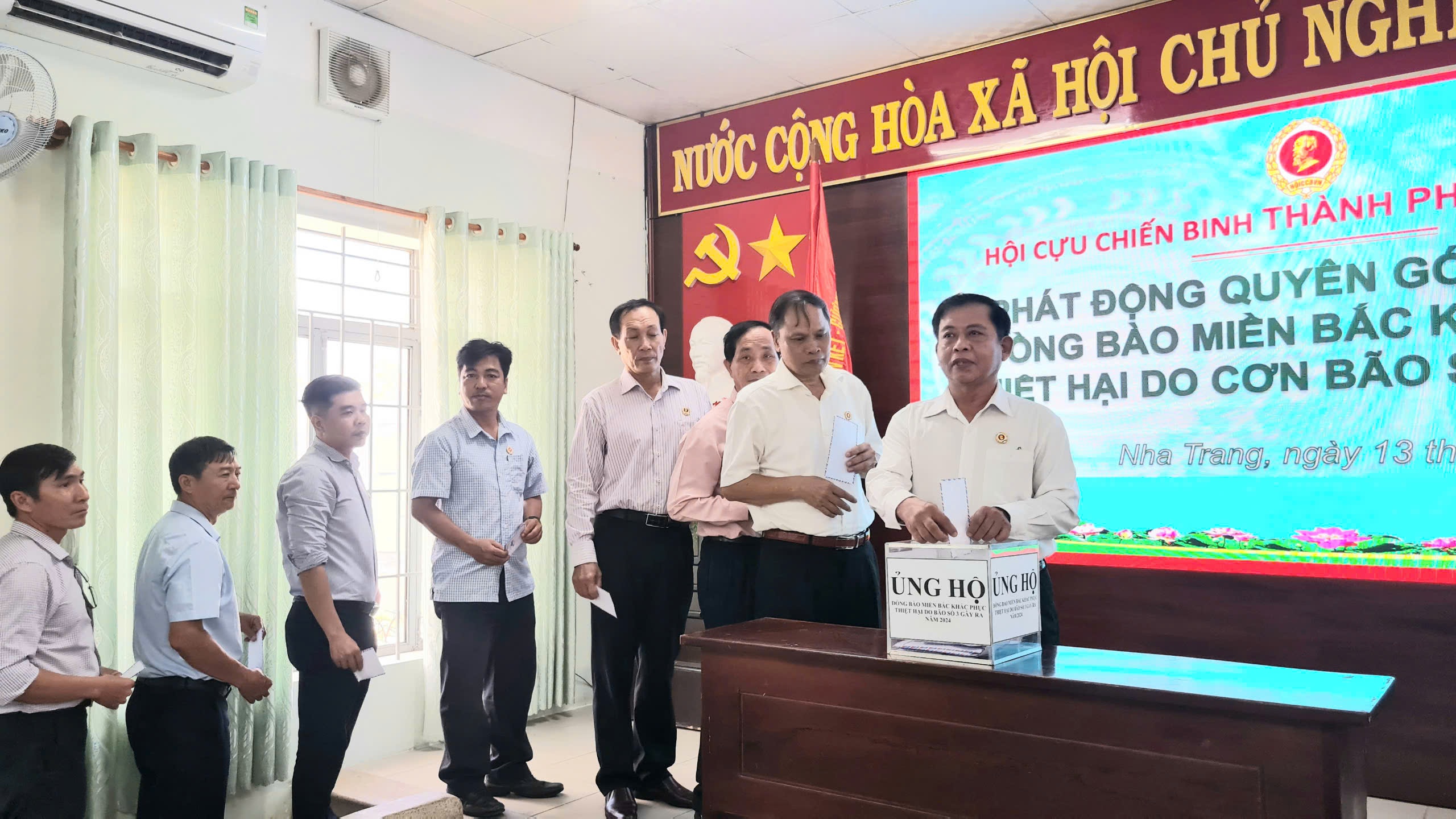 Hội Cựu chiến binh TP. Nha Trang phát động quyên góp ủng hộ đồng bào miền Bắc bị thiệt hại do cơn bão số 3  