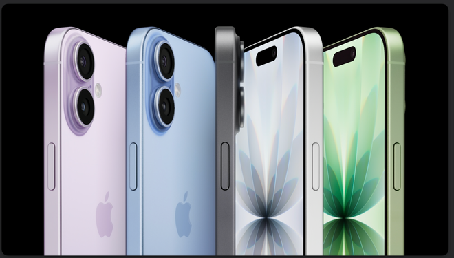 5 màu sắc của iPhone 17. (Ảnh chụp màn hình)