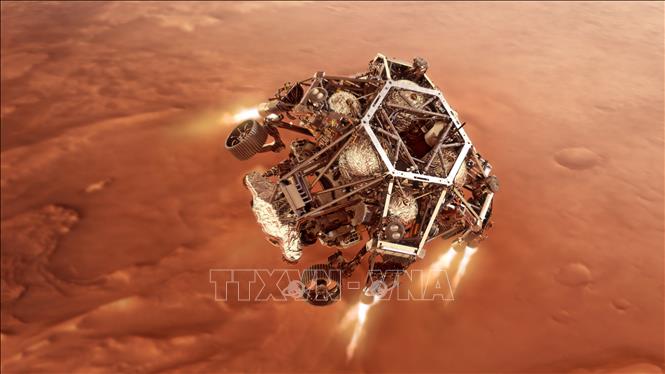 Tàu thám hiểm Perseverance của NASA hạ cánh xuống sao Hỏa. Ảnh tư liệu: THX/TTXVN
