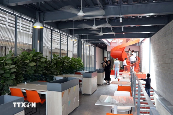 Một khu vực trong Trung tâm Đổi mới sáng tạo và khởi nghiệp Đồng bằng sông Cửu Long. (Ảnh: Phạm Minh Tuấn/TTXVN)