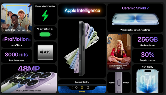 Cấu hình iPhone 17. (Ảnh chụp màn hình)