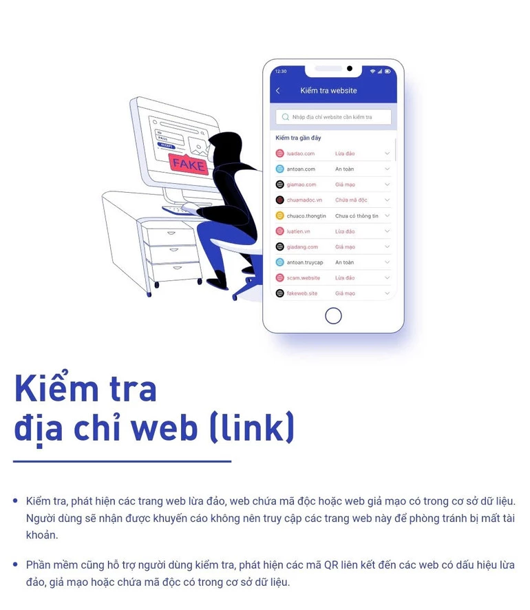 Kiểm tra địa chỉ web (link) là một trong các tính năng của nTrust