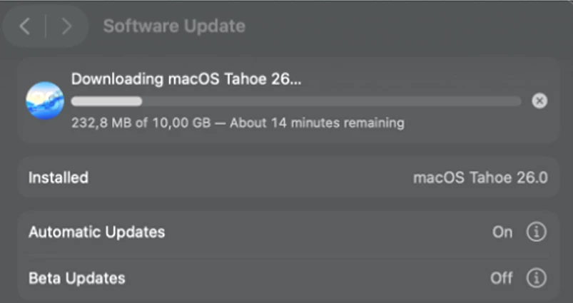 Dung lượng bản cập nhật khá lớn. Ảnh: Hoàng Linh